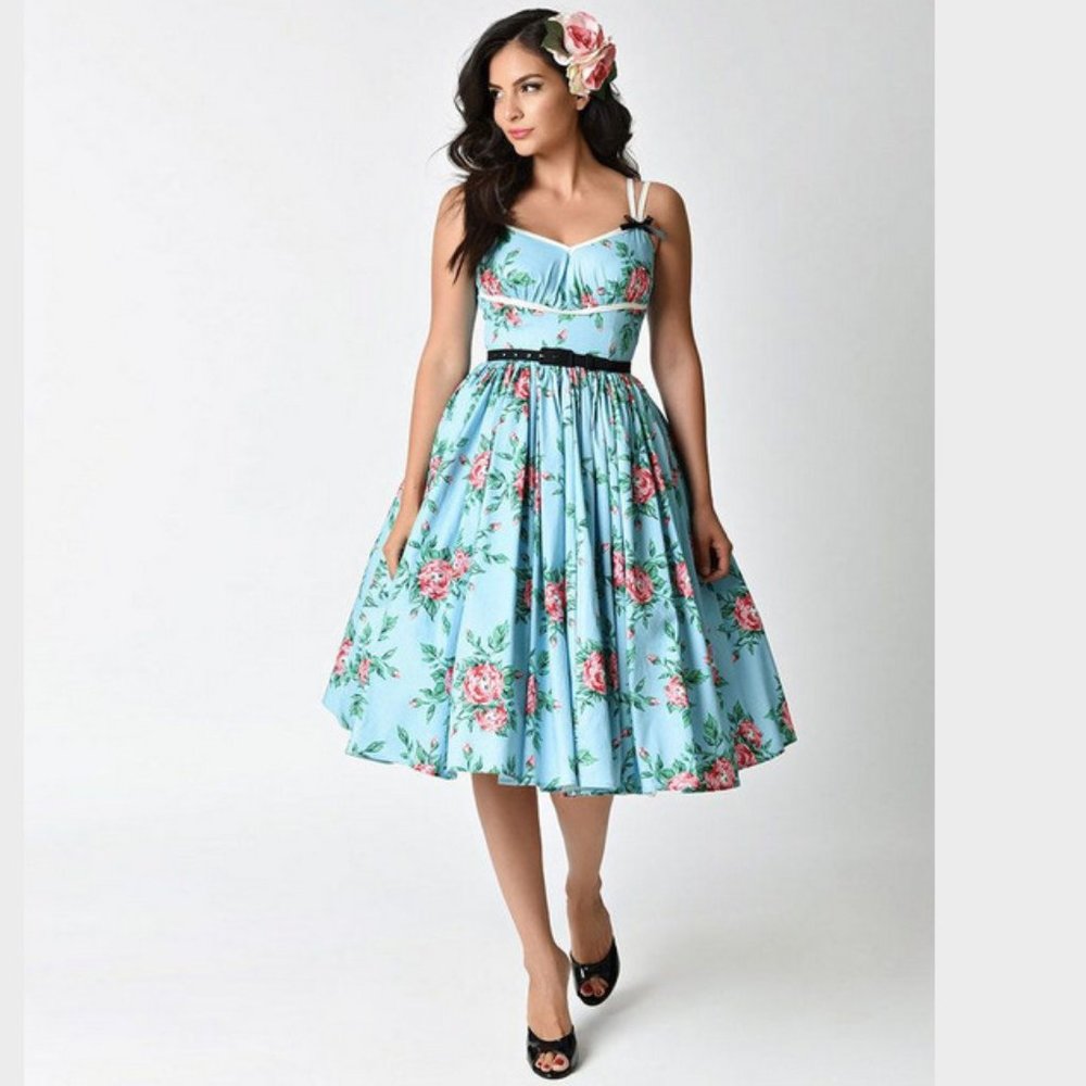Unique Vintage x Micheline Pitt Budding Beauties Alice Swing Dress
